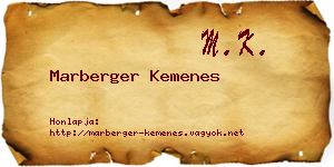 Marberger Kemenes névjegykártya